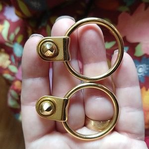 Gold plated 925 sterling silver doorknocker earrings
